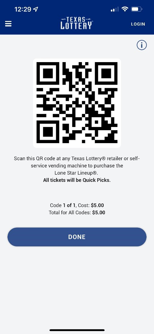 Lone Star Lineup QR code screen