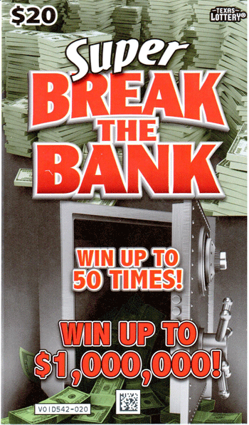 Image of Front of Super Break The Bank  Ticket