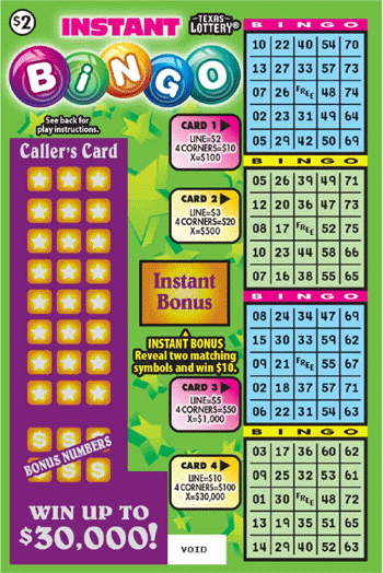 Image of Front of Instant Bingo Ticket