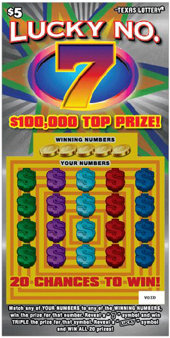 Image of Front of Lucky No. 7 Ticket