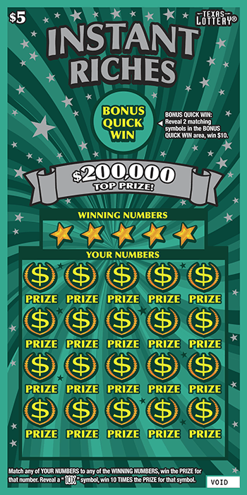 Image of Front of Instant Riches Ticket