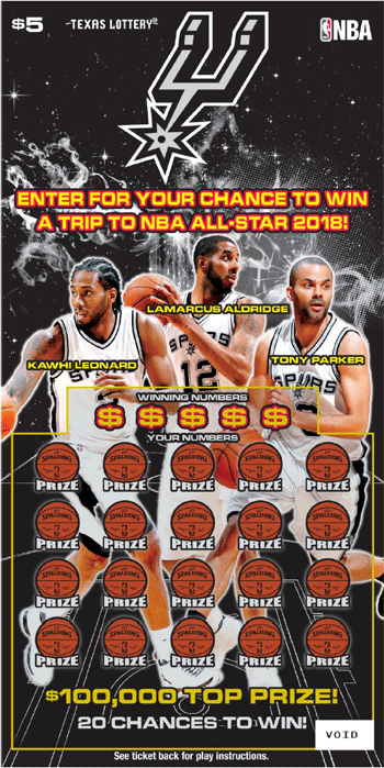 Image of Front of San Antonio Spurs Ticket