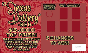 Image of Front of Texas Lottery&reg; Red Ticket