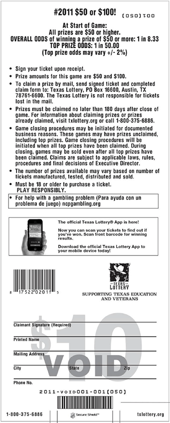 Image of Back of $50 or $100 Ticket