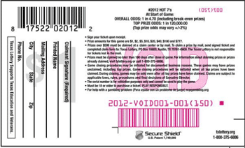 Image of Back of Hot 7's Ticket