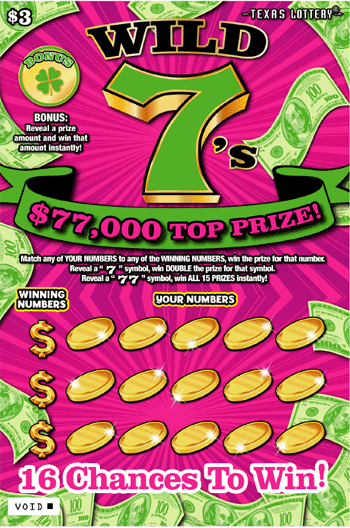 Image of Front of Wild 7's Ticket