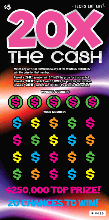 Image of Front of 20X The Cash Ticket