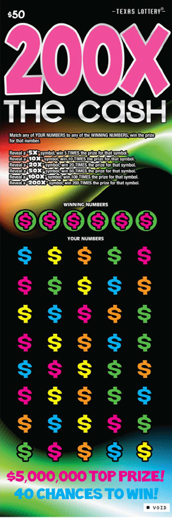Image of Front of 200X The Cash Ticket