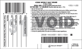 Image of Back of Weekly Half Grand Ticket