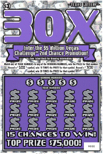 Image of Front of 30X Ticket