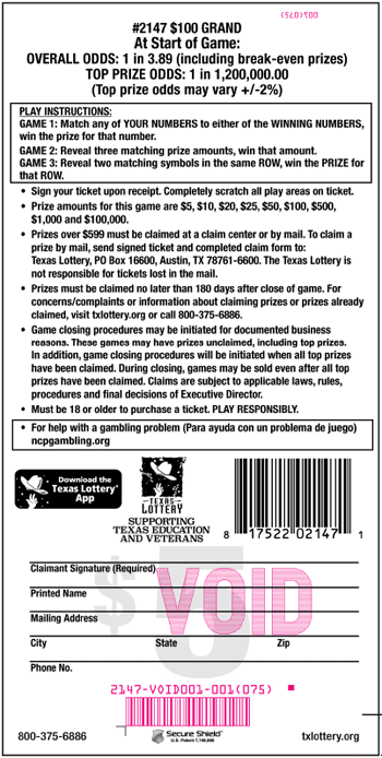 Image of Back of $100 Grand Ticket