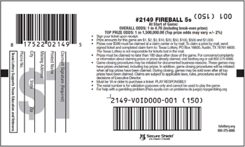 Image of Back of Fireball 5s Ticket
