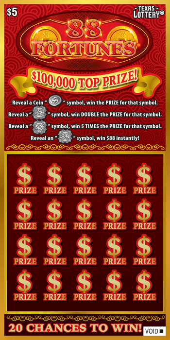 Image of Front of 88 Fortunes&reg; Ticket