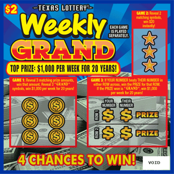 Image of Front of Weekly Grand Ticket