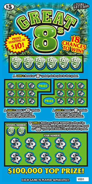 Image of Front of Great 8s Ticket