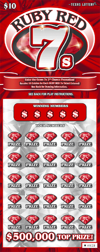 Image of Front of Ruby Red 7s Ticket