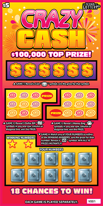 Image of Front of Crazy Cash Ticket