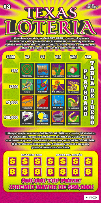 Image of Front of Texas Loteria Ticket