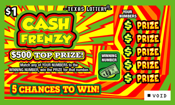 Image of Front of Cash Frenzy Ticket