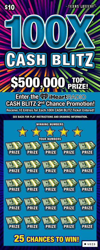 Image of Front of 100X Cash Blitz Ticket