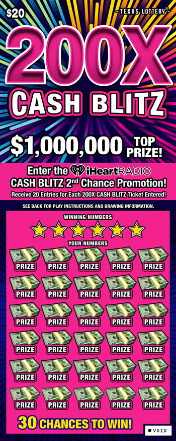 Image of Front of 200X Cash Blitz Ticket