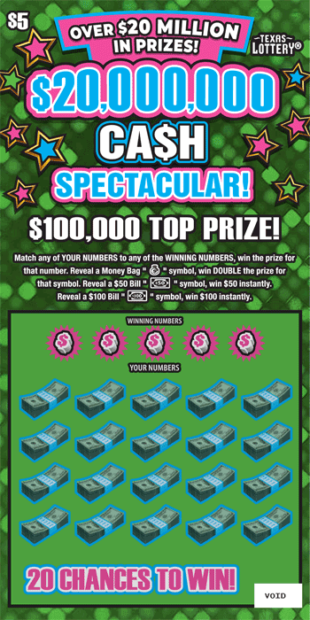 Image of Front of $20,000,000 Ca$h Spectacular! Ticket