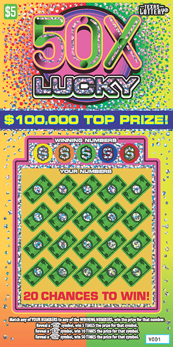 Image of Front of 50X Lucky Ticket