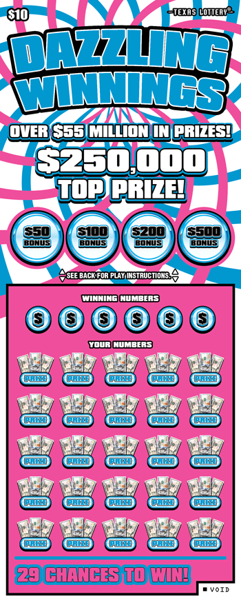 Image of Front of Dazzling Winnings Ticket