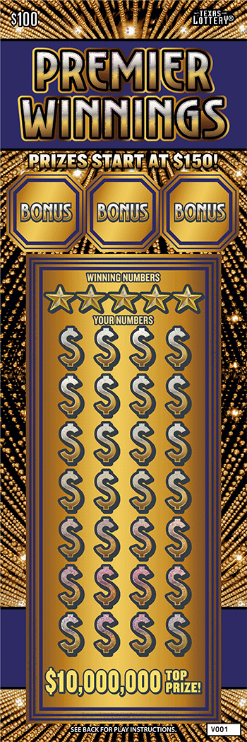 Image of Front of Premier Winnings Ticket