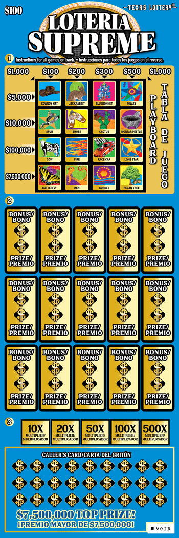 Image of Front of Loteria Supreme Ticket