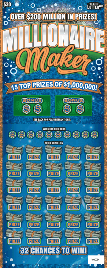 Image of Front of Millionaire Maker Ticket