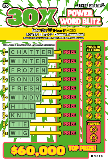 Image of Front of 30X Power Word Blitz Ticket