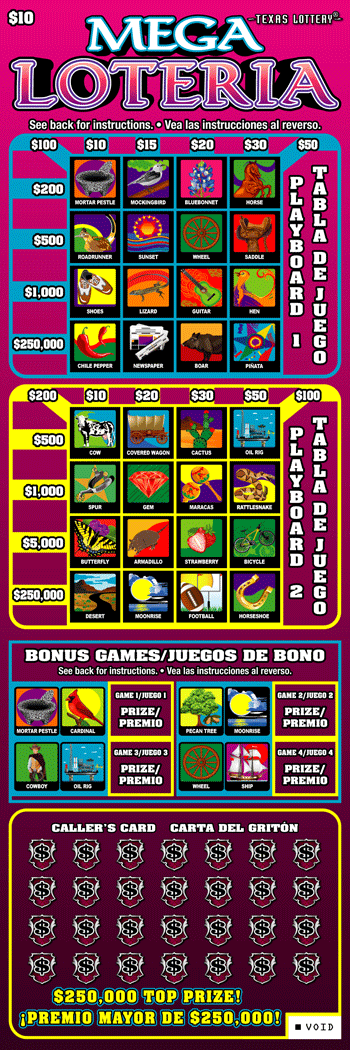 Image of Front of Mega Loteria Ticket