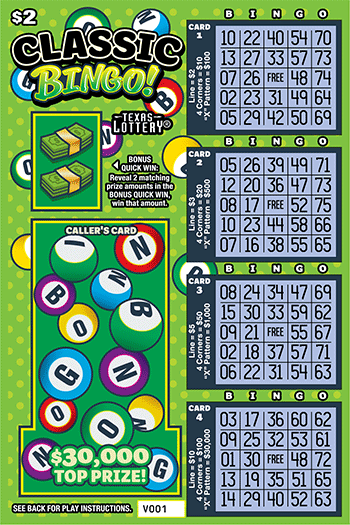 Image of Front of Classic Bingo! Ticket