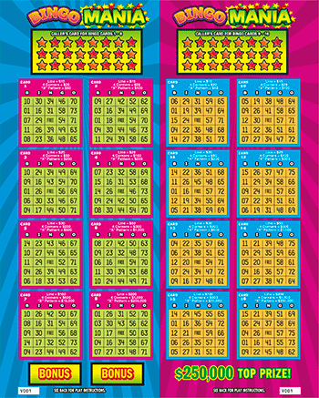 Image of Front of Bingo Mania Ticket