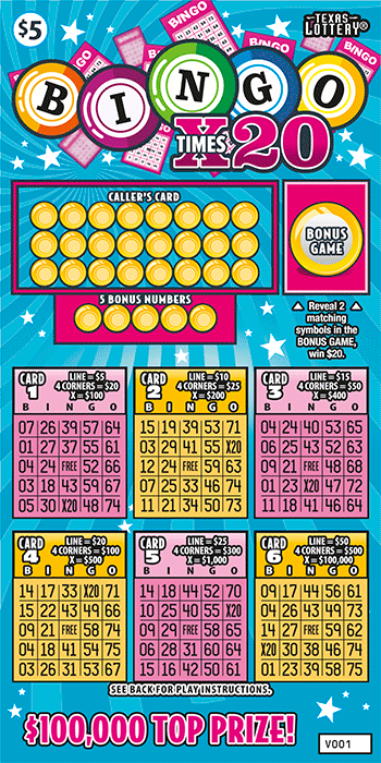 Image of Front of Bingo Times 20 Ticket