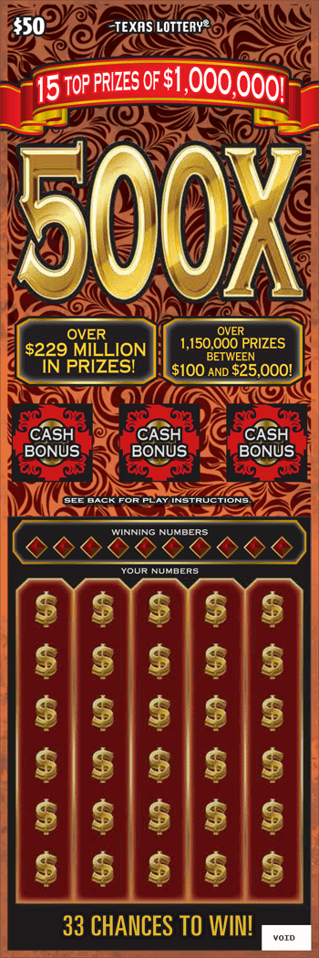 Image of Front of 500X Ticket