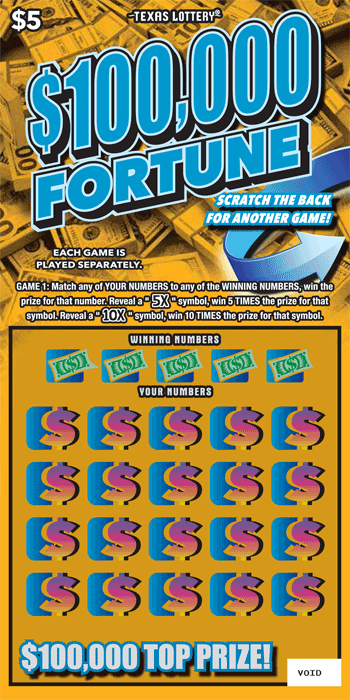 Image of Front of $100,000 Fortune Ticket
