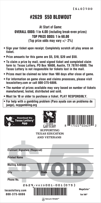 Image of Back of $50 Blowout Ticket