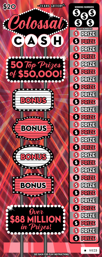 Image of Front of Colossal Cash Ticket