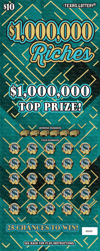 Image of Front of $1,000,000 Riches Ticket