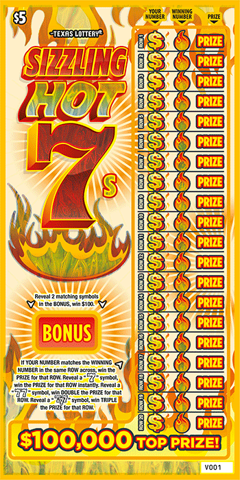 Image of Front of Sizzling Hot 7s Ticket