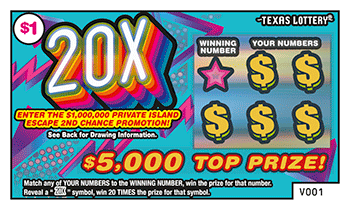 Image of Front of 20X Ticket