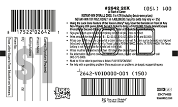 Image of Back of 20X Ticket