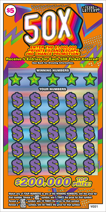 Image of Front of 50X Ticket