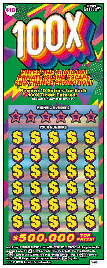 Image of Front of 100X Ticket