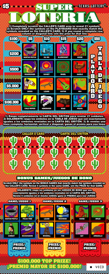 Image of Front of Super Loteria Ticket
