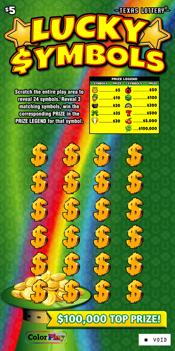 Image of Front of Lucky $ymbols Ticket