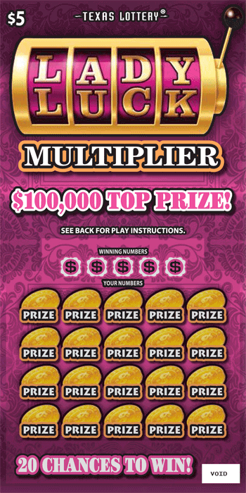Image of Front of Lady Luck Multiplier Ticket