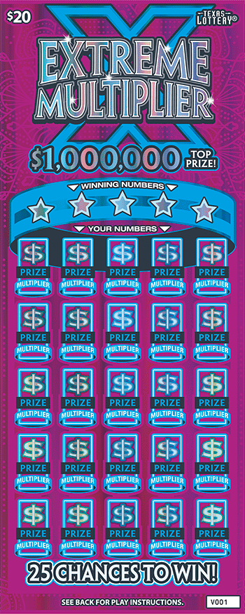 Image of Front of Extreme Multiplier Ticket